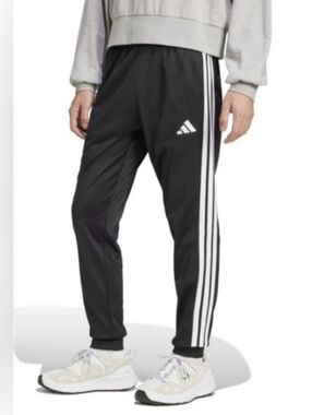 adidas Black Jogger Track Pants with White 3-Stripes